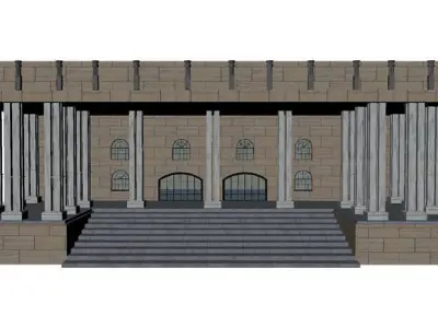 Library Building Low-poly 3D model