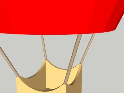 Hot Air Balloon Low-poly 3D model