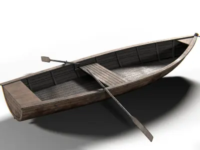 Boat Wooden PBR Low-poly 3D model