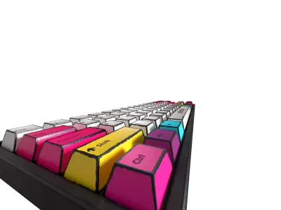 Mechanical Keyboard Low-poly 3D model
