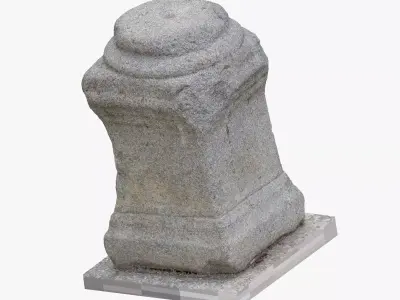 Medieval Stone Column Piece 01 RAW SCAN 3D model