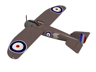 bristol m 1 british biplane 3D model