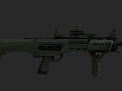 DP-12 assault rifle Low-poly 3D model