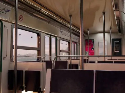 Paris Metro Line 12 - Full Interior and Exterior - MAYA 3D Model 3D model