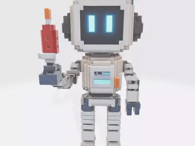 Robot Character N8 Low-poly 3D model