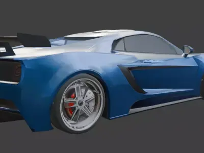 Racing car low poly Low-poly 3D model