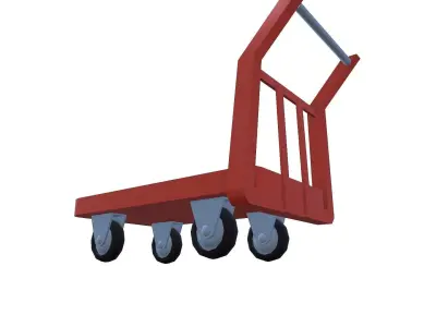 Cartoon Trolley Low-poly 3D model