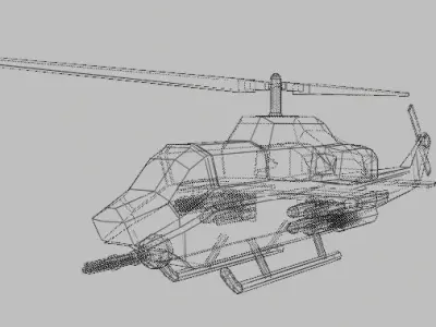 Low Poly Apache Like Helicopter Low-poly 3D model