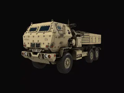 Himers military vehicle Low-poly 3D model