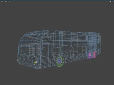 city bus low poly 3D model