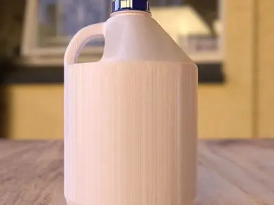 Round plastic oil can 3D model