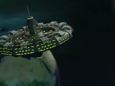 space station Low-poly 3D model