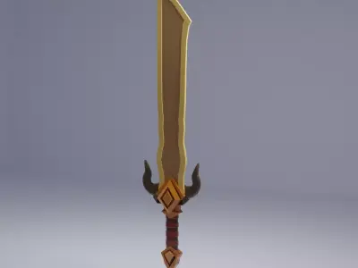 Game ready asset - Stylized Sword Free low-poly 3D model