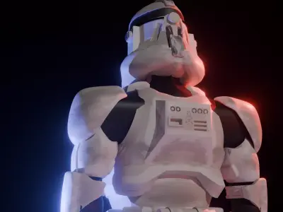 Clone Trooper stylized Low-poly 3D model