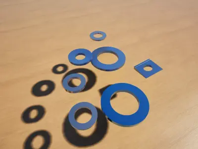 Machine elements   Washers Low-poly 3D model