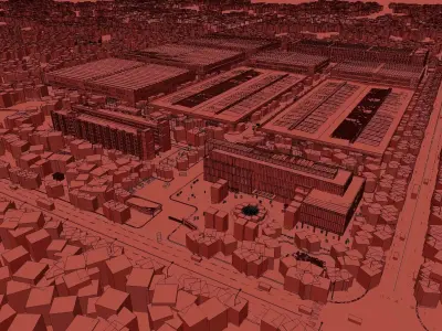 Industrial buildings factories industrial parks 3D model get