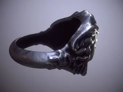 Medusa  the legendary character Ring for male and female Low-poly 3D model