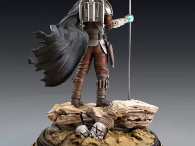 The Mandalorian 2 statue of star wars character 3D print model purchase