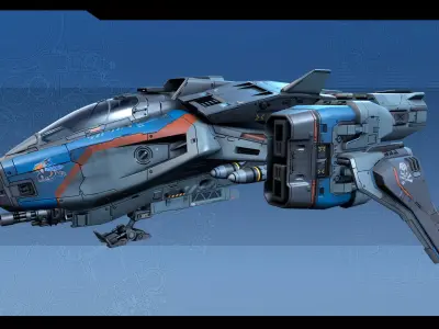 SF Modular Pirate Fighter  Low-poly 3D model