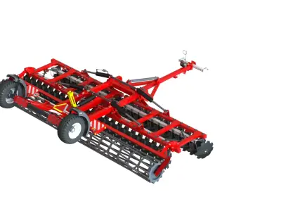 WG 0007 - Semi-mounted heavy disc harrow 6m 3D model