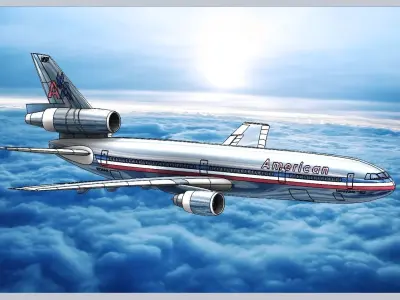 DC-10 american airlines boeing - american airlines boeing - a... 3D model