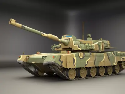 Korean K2 Black Panther Main Battle Tank Low-poly 3D model