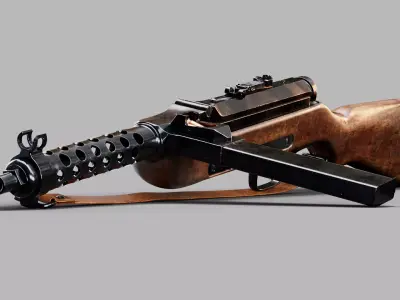 MP34 Assault Rifle Low-poly 3D model