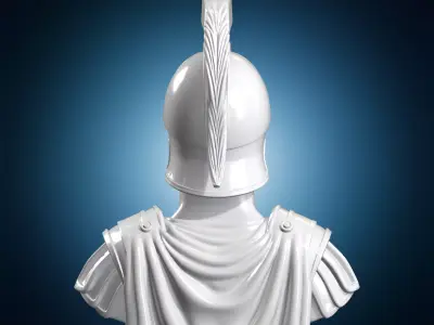 Spartan Warrior Bust Character 3D Print Model 3D print model