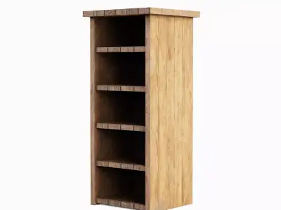 Medieval Tall Shelf 05 Low-poly 3D model