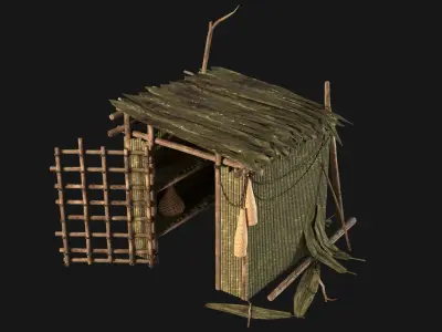 JUNGLE SWAMP STORAGE WAREHOUSE WORKSHOP ROOFING COLLECTION Low-poly 3D model