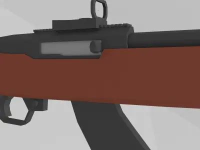 Low Poly Ruger 22 Rifle Low-poly 3D model