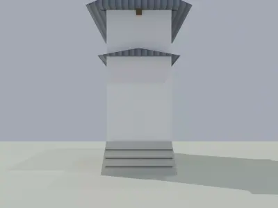 Japanese Castle Gate - Yaguramon Low Poly 3D Model Low-poly 3D model