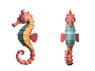 Seahorse Low-poly 3D model purchase