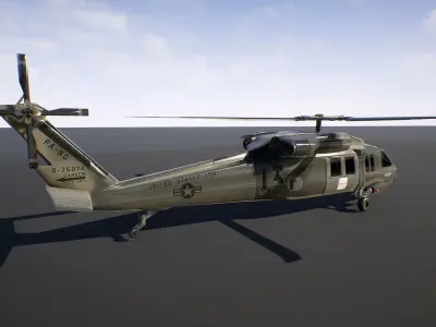UH60M Blackhawk Low-poly 3D model