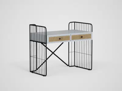 Royner study Table white finish Low-poly 3D model