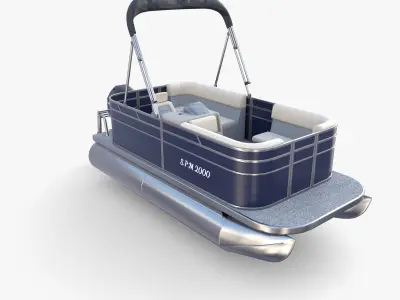 Pontoon Boat v1 3D model