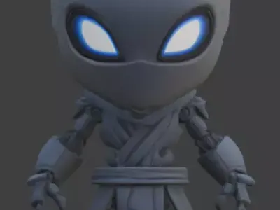 Aesthetic Stealth Ninja Chibi 3D Model Low-poly 3D model
