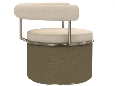 Custom round chair 60s style 3D model