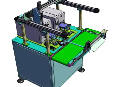 4-axis module printing and labeling machine 3D model