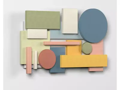 Wall Colored shapes Decoration - 60x35 - Collection - Part 6 3D model