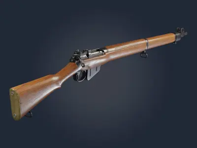 Lee-Enfield No 4 MkI rifle - Game and VFX Ready Low-poly 3D model