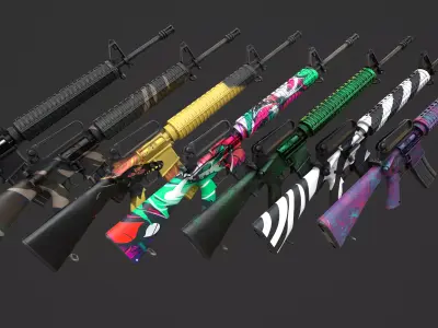 M16 Rifle Low-poly 3D model