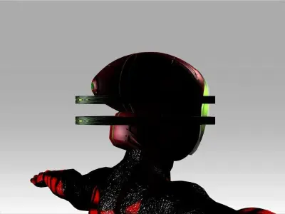 Open Mask Tech Helmet Low-poly 3D model
