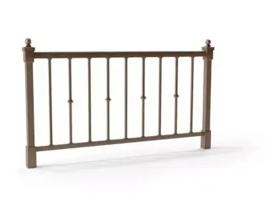 Retro Wooden Banister Railing 3D model
