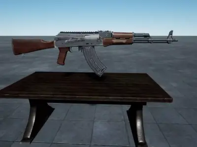 AK-47 Kalashnikov  High Quality Low-poly 3D model