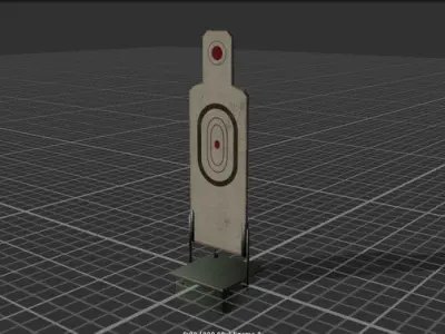Target at the shooting range Low-poly 3D model