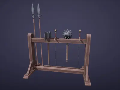 Stylized Medieval Weapons Low-poly 3D model