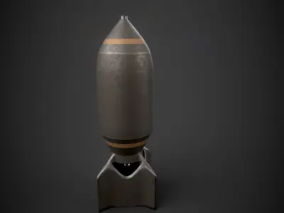Missile rocket Low-poly 3D model