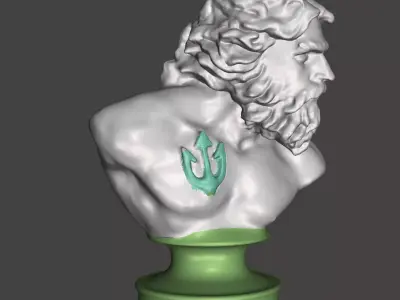 Poseidon Neptune Bust 3D model