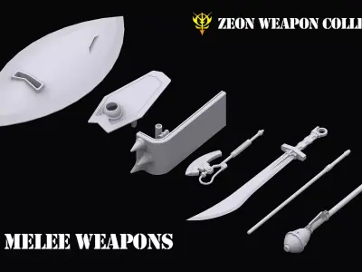 Gundam Zeon Melee Weapons 3D model